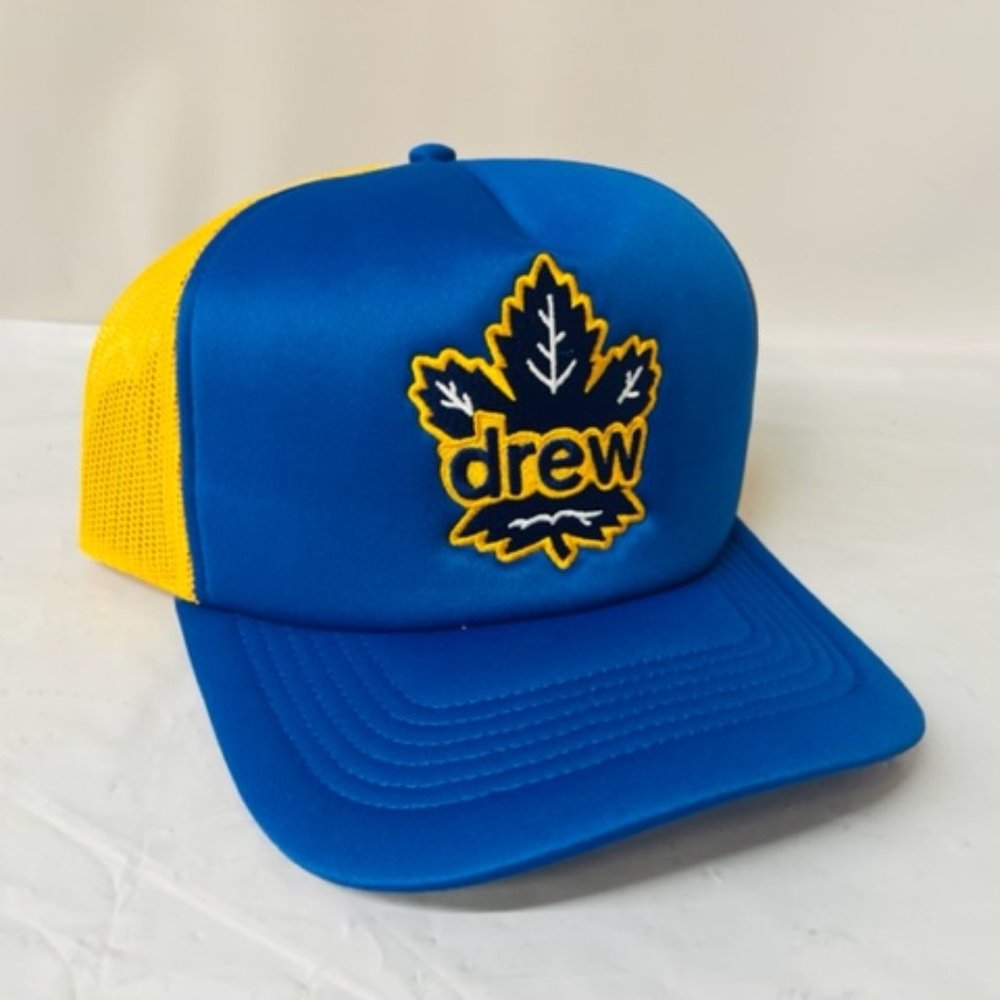 Drew House x Toronto Maple Leafs Secret Leaf Trucker Hat in Blue, One Size